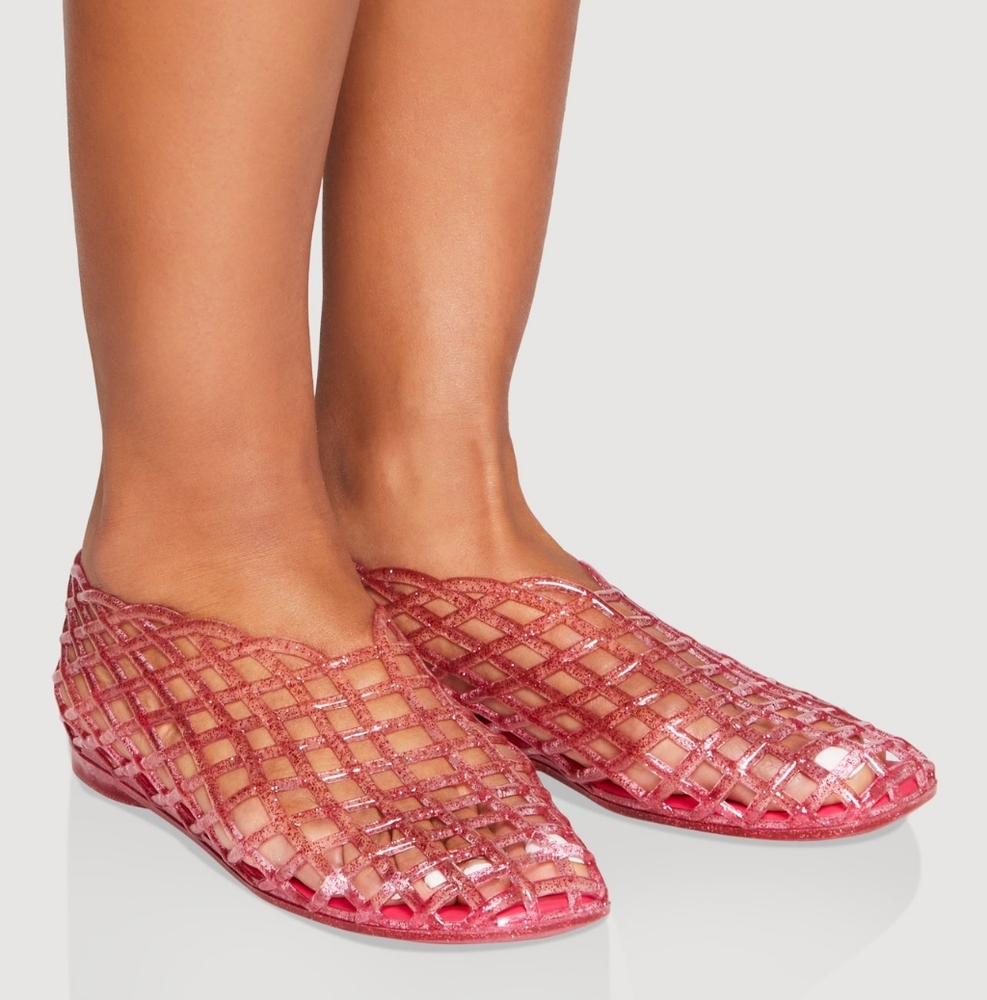 Jelly Women's Pink Mesh Slip-On Shoes - Picture 3 of 4